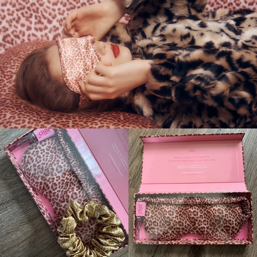 NIB SLIP Silk Sleeping Eye Mask In Sadie & large medusa slipsilk™ scrunchie set